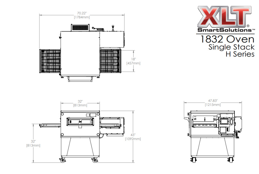XLT 1832 hoogwaardige lopende band pizza oven met 5 jaar garantie