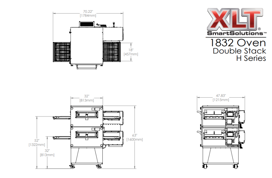 XLT 1832 hoogwaardige lopende band pizza oven met 5 jaar garantie