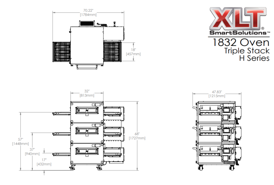 XLT 1832 hoogwaardige lopende band pizza oven met 5 jaar garantie