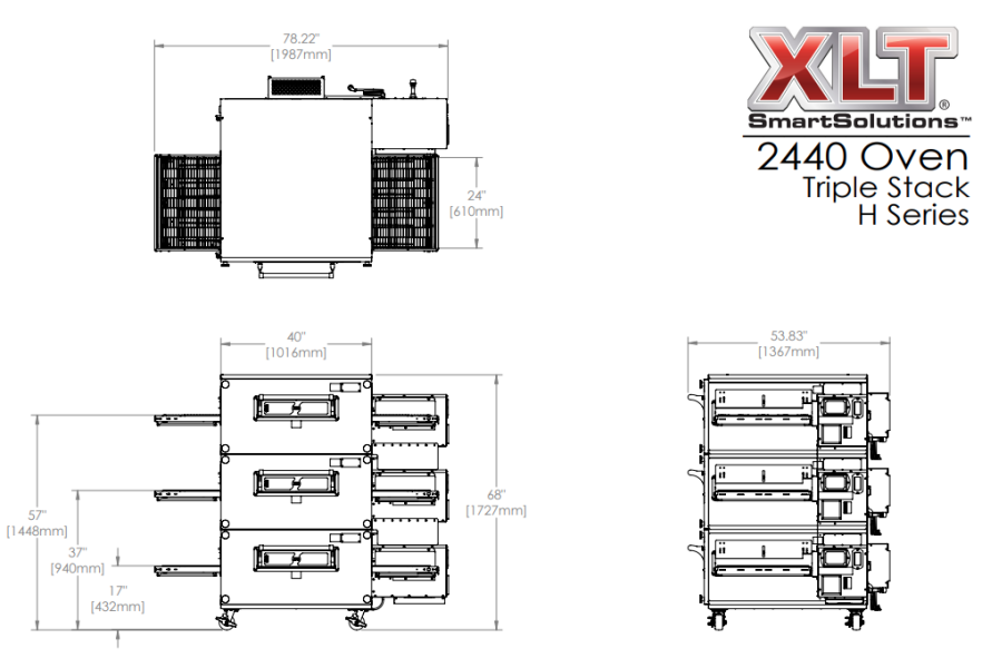 XLT 2440 hoogwaardige lopende band pizza oven met 5 jaar garantie